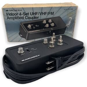 NIB Archer Indoor 4-Set UHF/VHF/FM Amplified Coupler | Radio Shack Product